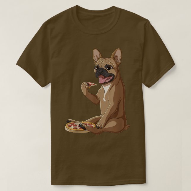 Amusante de Pizza Chien français Bulldog T-shirt (Design devant)