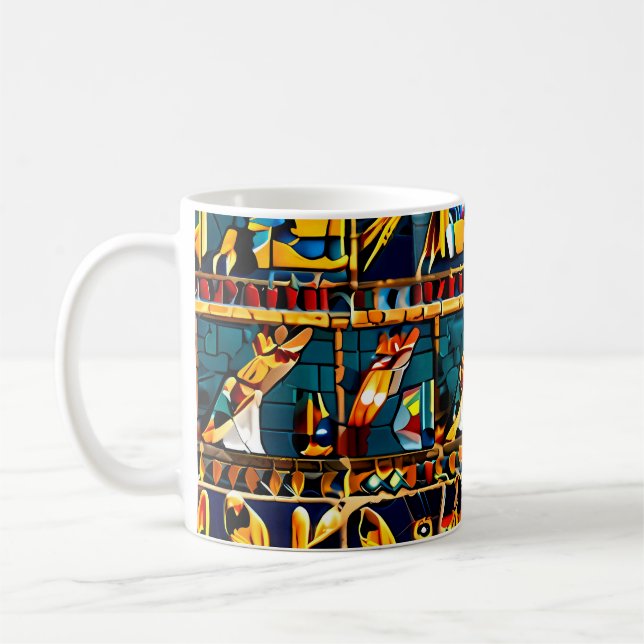 Amusante Egypte Hiéroglyphes Jeux de Mug Café (Gauche)