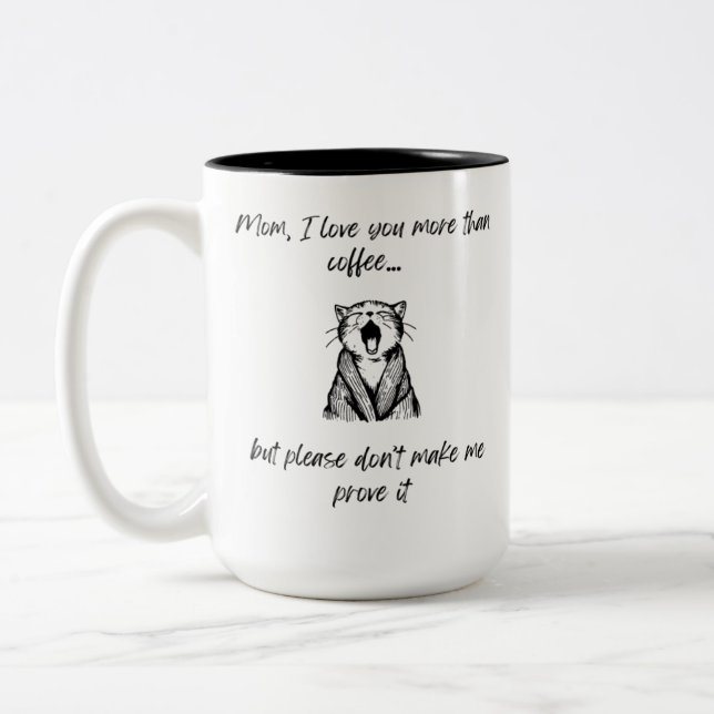 Amusante Fête des mères Chat Mug (Gauche)