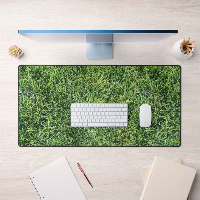 Amusante herbe verte vraie texture photo motif pla (Bureau 1)