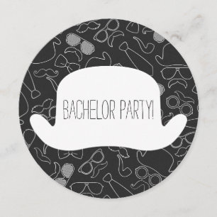 Amusante Hipster Bachelor Party Invitation