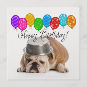 Amusante Invitation d'anniversaire de Bulldog - SR