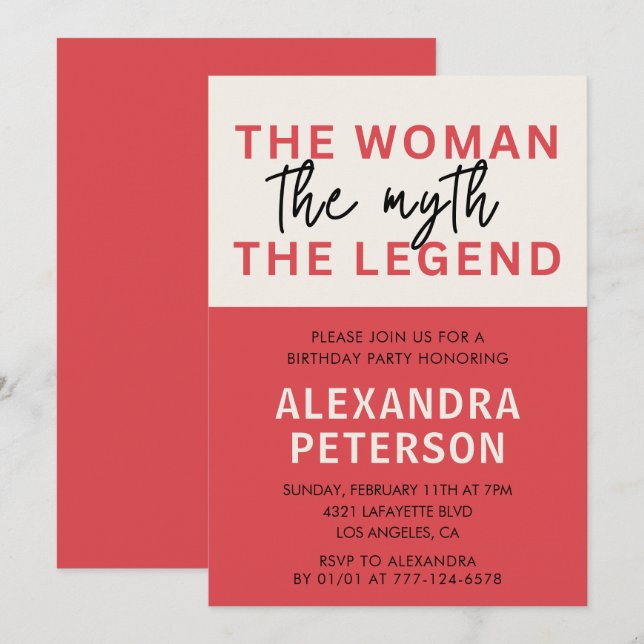 Amusante invitations pour 65e anniversaire Femme M (Devant / Derrière)