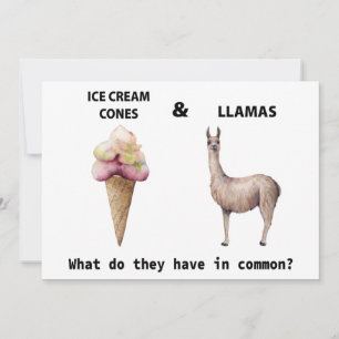 Amusante Llama Famille Renion Invitation