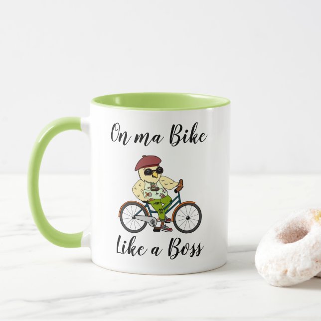 Amusante Mug à vélo avec un Biker Bird élégant (Avec donut)