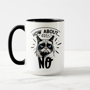 Amusante Mug de chat, Hilarié 'Pas De Moyens Non'