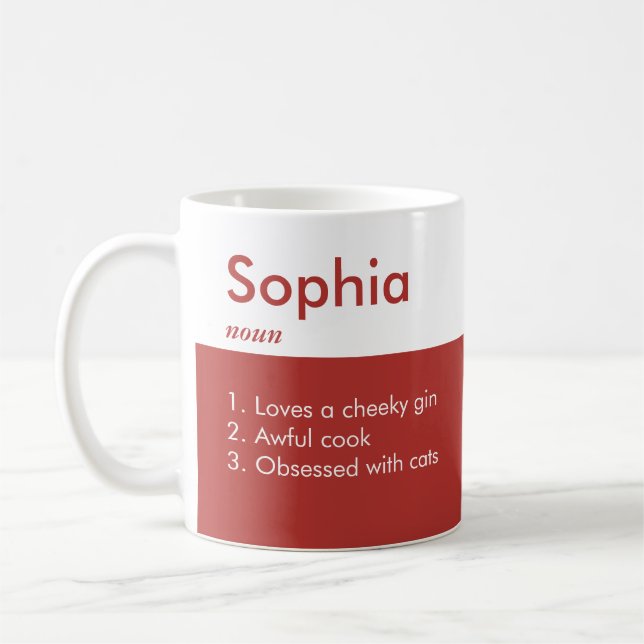 Amusante Mug de définition personnalisée | Nom per (Gauche)