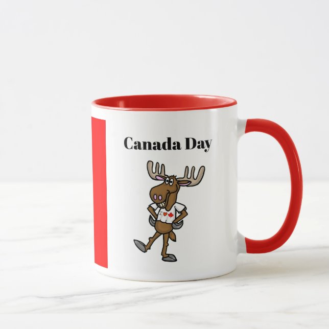 Amusante Mug de la fête du Canada de l'orignal can (Droite)