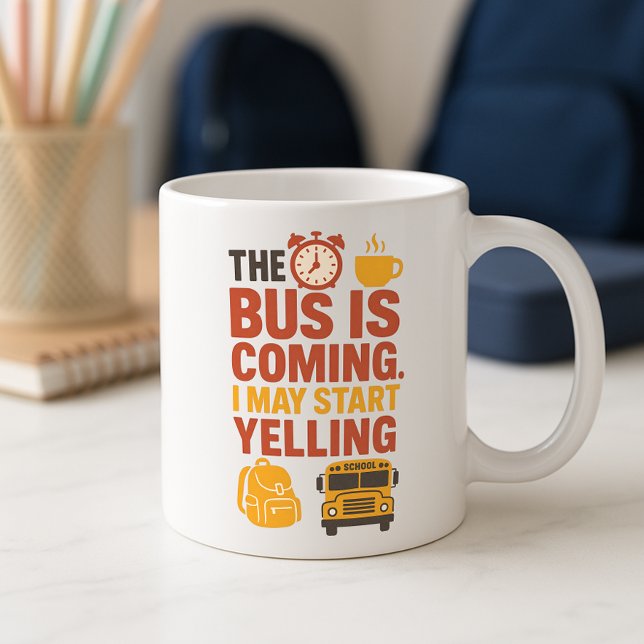 Amusante Mug de l'école; Amusant Parent Matin Bus  (Créateur téléchargé)