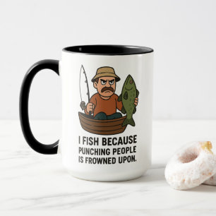 Amusante Mug de pêche - Angry Fisherman Dessin Cad