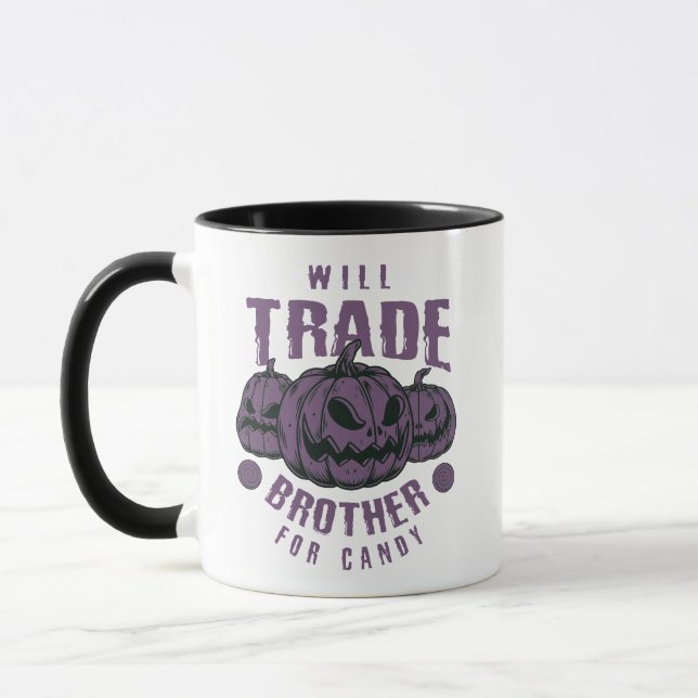 Amusante Mug D'Halloween - Will Trade Brother Pour (Gauche)