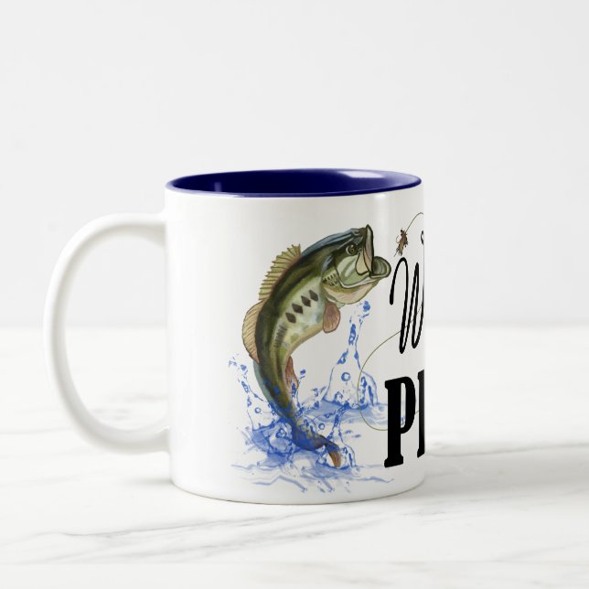 Amusante Pêcheuse femmes à deux tons café Mug (Gauche)