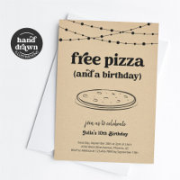 Amusante Pizza Anniversaire Fête Invitation
