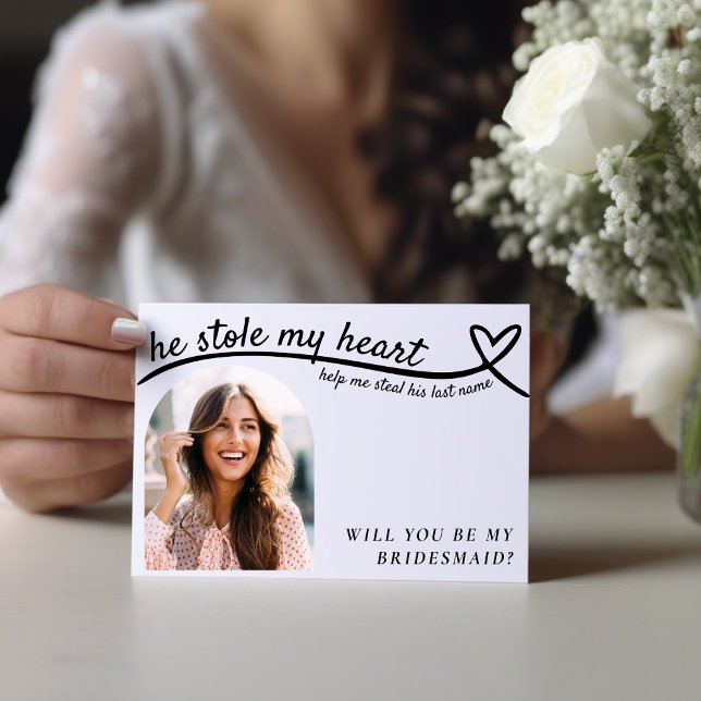 Amusante Proposition de la domestique Photo Mariag (Funny Bridesmaid Proposal Photo Heart Line Wedding
)