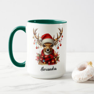 Amusante tasse de rennes de noël, Nom personnalisé