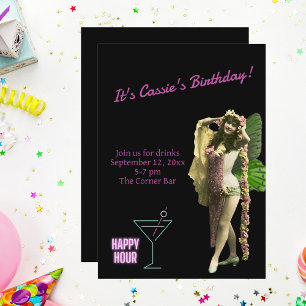 Amusante Vintage Papillon fille Invitation d'anniv