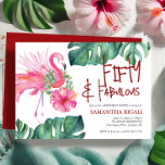 Amusants 50e anniversaire Invitation Flamant rose<br><div class="desc">Faites de votre célébration de jalon une fête inoubliable avec ces invitations à 50e anniversaire, conçues pour une soirée à thème amusante, unique et esthétique du cinquantième anniversaire. Doté d'un flamant rose aquarelle et d'un feuillage tropical luxuriant, ce design est parfait pour une fête festive de luau hawaïen ou tout...</div>