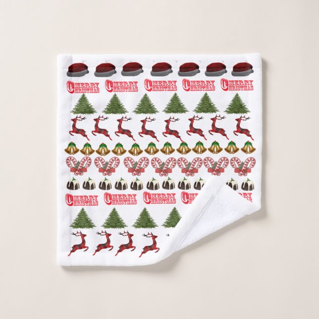 Amusants À Noël Motif, (Gant de toilette)