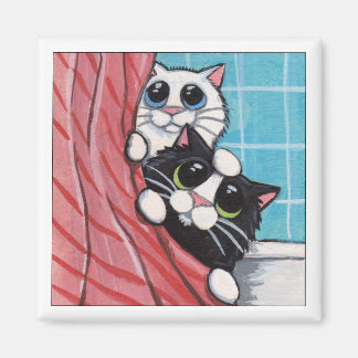 Amusants Dans La Douche - Aimant Chat