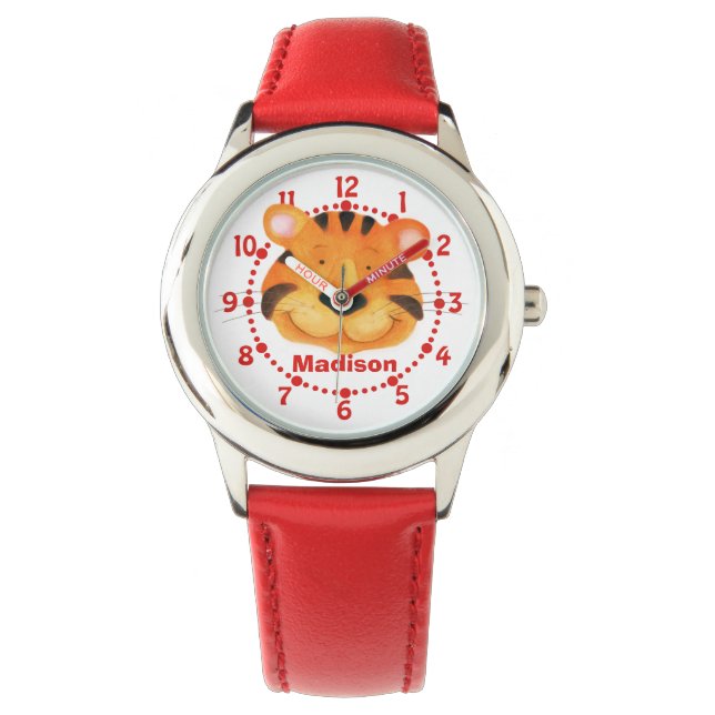 Amusants enfants tigre art poignet montre (devant)