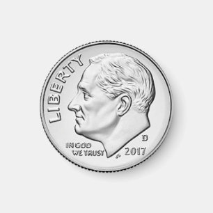 Amusants Faux Dime Coin Réfrigérateur Aimant