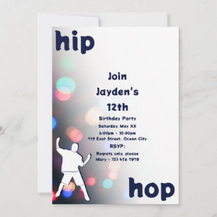 Amusants Hip-Hop Dance 12e anniversaire Invitation