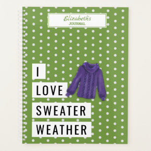 Amusants J'AIME SWEATER MÉTÉO Typographie Pois