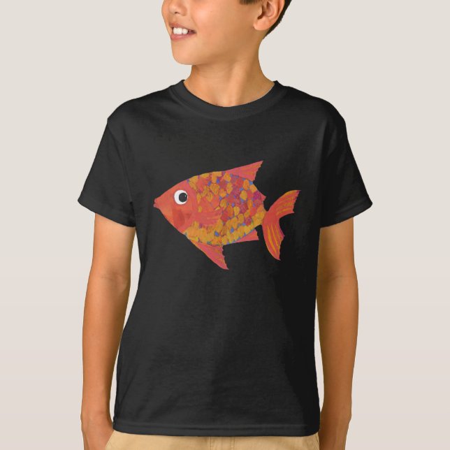 Amusants Poisson Orange Lumineux, Enfants T-shirt  (Devant)