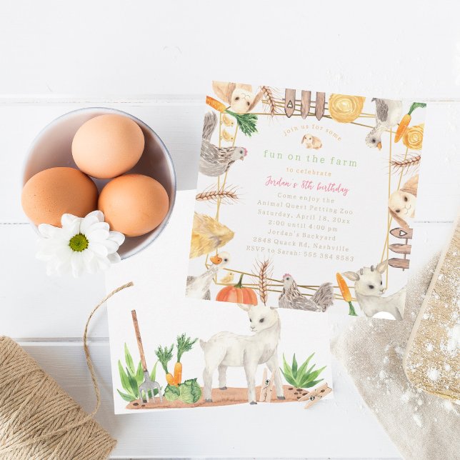 Amusement à la ferme Invitation d'anniversaire - Z (Créateur téléchargé)