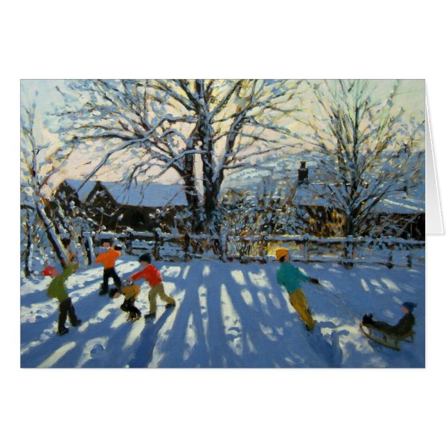 Amusement dans la neige Tideswell Derbyshire (Devant horizontal)