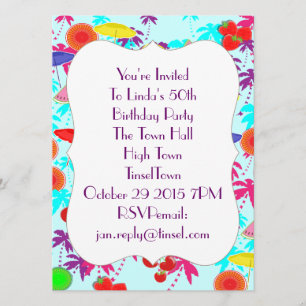 Amusement Dans Le Soleil Tropical Fête Invitations