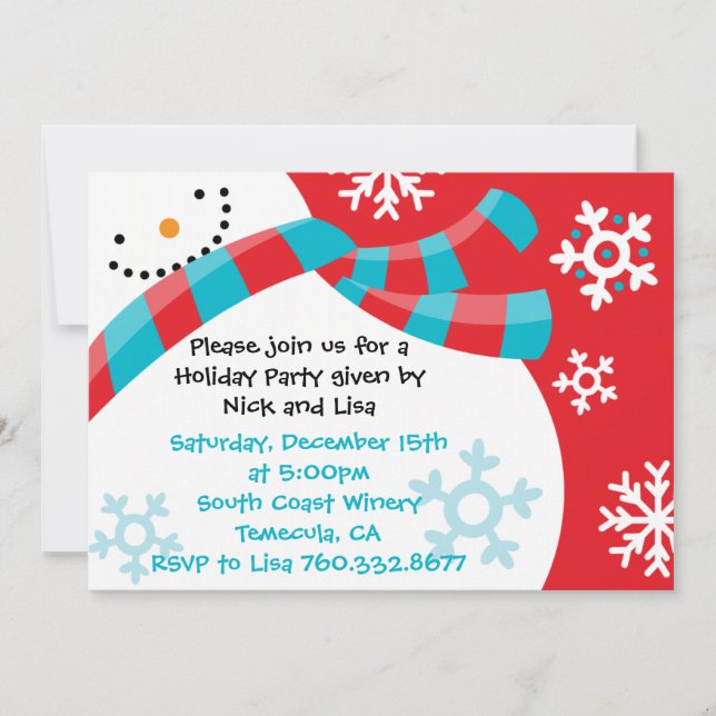 Amusement de bonhomme de neige - invitations de (Devant)