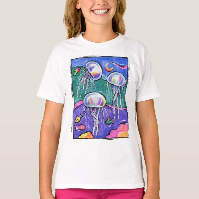 Amusement et T-shirt coloré de méduses (Devant)