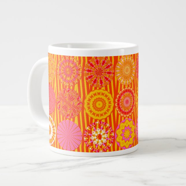 Amusement Kaleidoscope, Mug Jumbo Rose-Orange (Devant gauche)