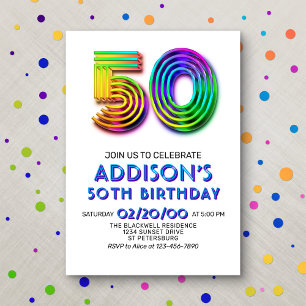 Amusement moderne 50e anniversaire Invitation
