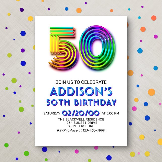 Amusement moderne 50e anniversaire Invitation (Créateur téléchargé)