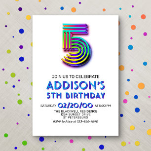 Amusement moderne 5e anniversaire Invitation