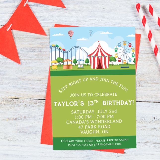 Amusement Park Birthday Party Invitation (Créateur téléchargé)