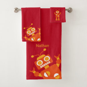 Amusement personnalisé par robot de rouge orange