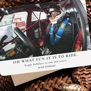 Amusement Ride Race Car Driver Carte Photo De Noël