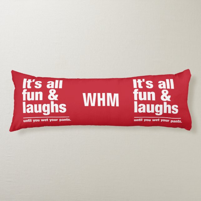 AMUSEMENT & RIRE monogramme personnalisé & coussin (Devant)