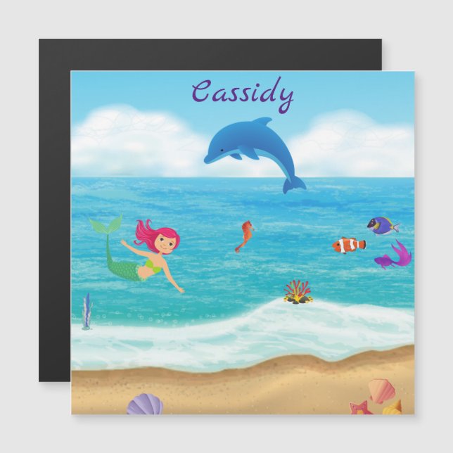 Amusez-vous dans l'aimant de plage de sirène de so (Devant / Derrière)