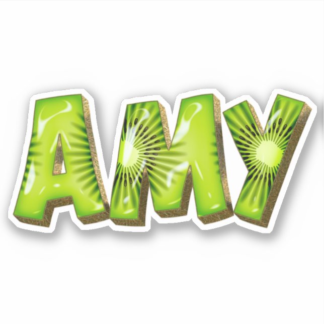 Amy Name Kiwi Design Autocollants (Devant)