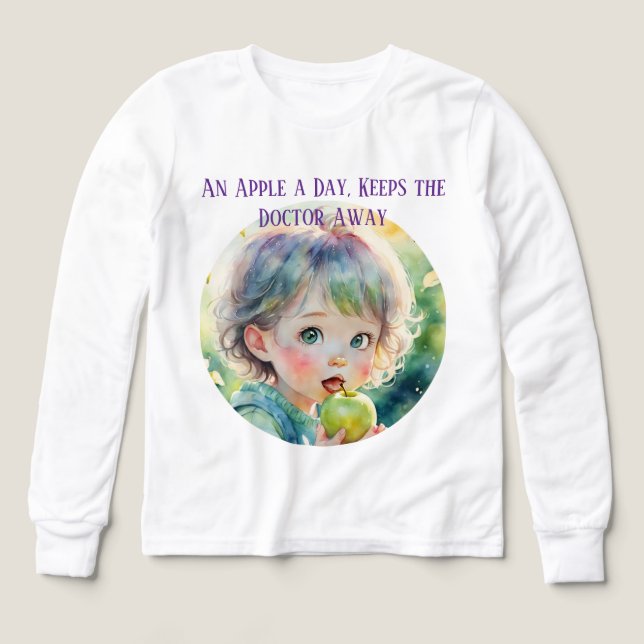 An Apple a Day Heath Quote Proverb Cute T-Shirt (Motif recto)