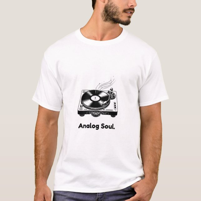 Analog Soul Vinyl T-Shirt | Minimalist Turntable (Devant)