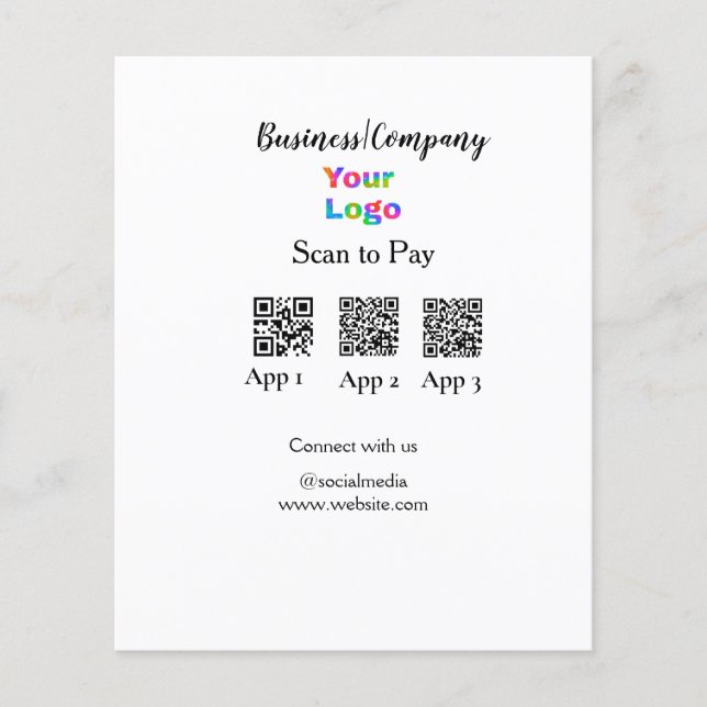 Analyser pour payer le logo de l'entreprise Q R co (Devant)