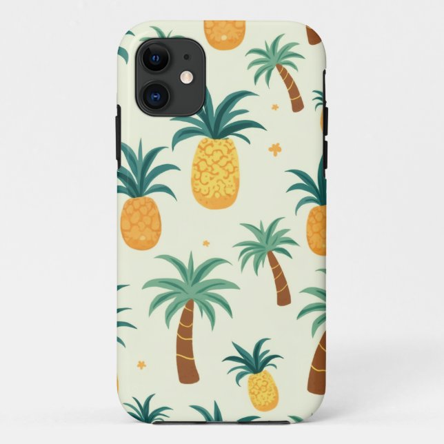 Ananas & arbre motif design iphone 11 coques (Dos)