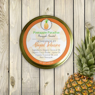Ananas Beurre de corps fait maison ou Étiquette de