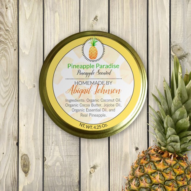 Ananas Beurre de corps fait maison ou Étiquette de (Créateur téléchargé)