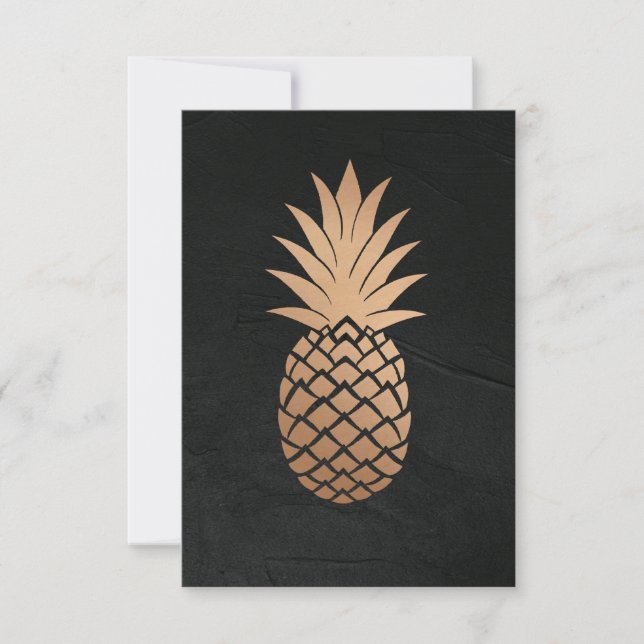 Ananas Black Gold Tropical Minimaliste élégant (Devant)
